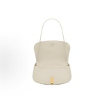 SAINT LAURENT YSL VOLTAIRE distressed metal Logo hand-held shoulder bag mini for women in white
